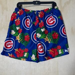 Chicago Cubs Hawaiian Floral Swim Trunks 2XL | MLB Genuine Merchandise